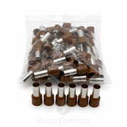 25mm Insulated Bootlace Ferrule (German) - Brown - Pack of 100