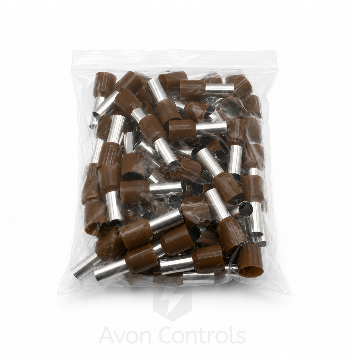 25mm Insulated Bootlace Ferrule (German) - Brown - Pack of 100