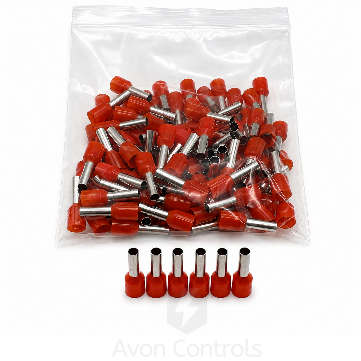 4mm Insulated Bootlace Ferrule (French) - Orange - Pack of 100