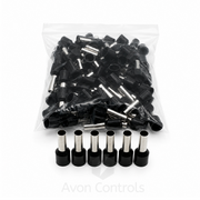 6mm Insulated Bootlace Ferrule (German) - Black - Pack of 100