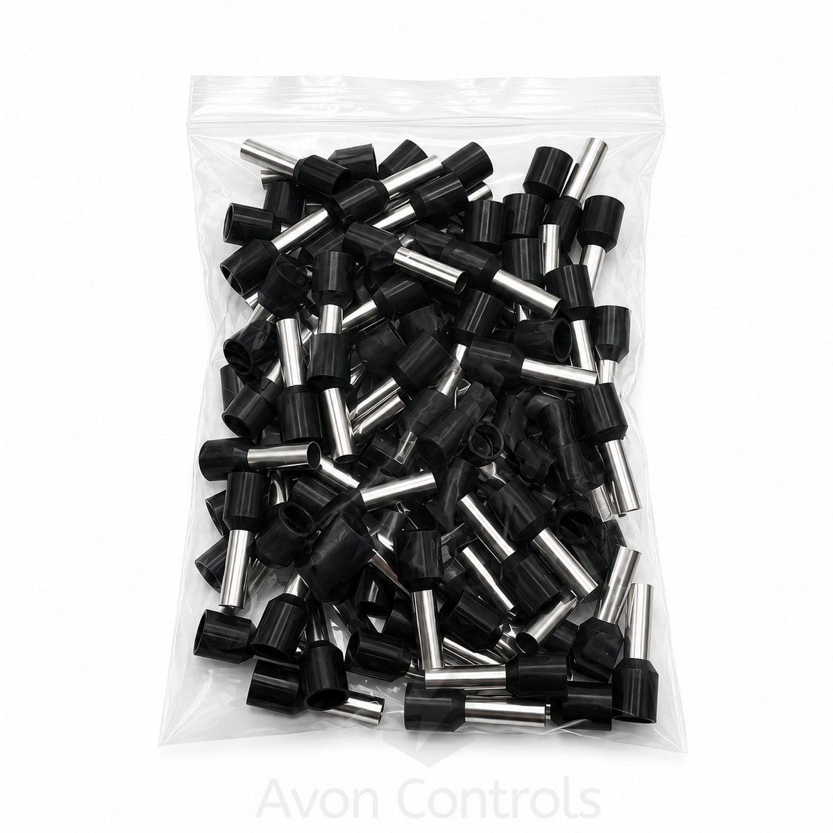 6mm Insulated Bootlace Ferrule (German) - Black - Pack of 100