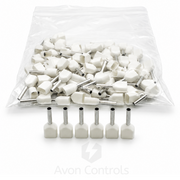 0.5mm Twin Entry Insulated Bootlace Ferrule - White - Pack of 100