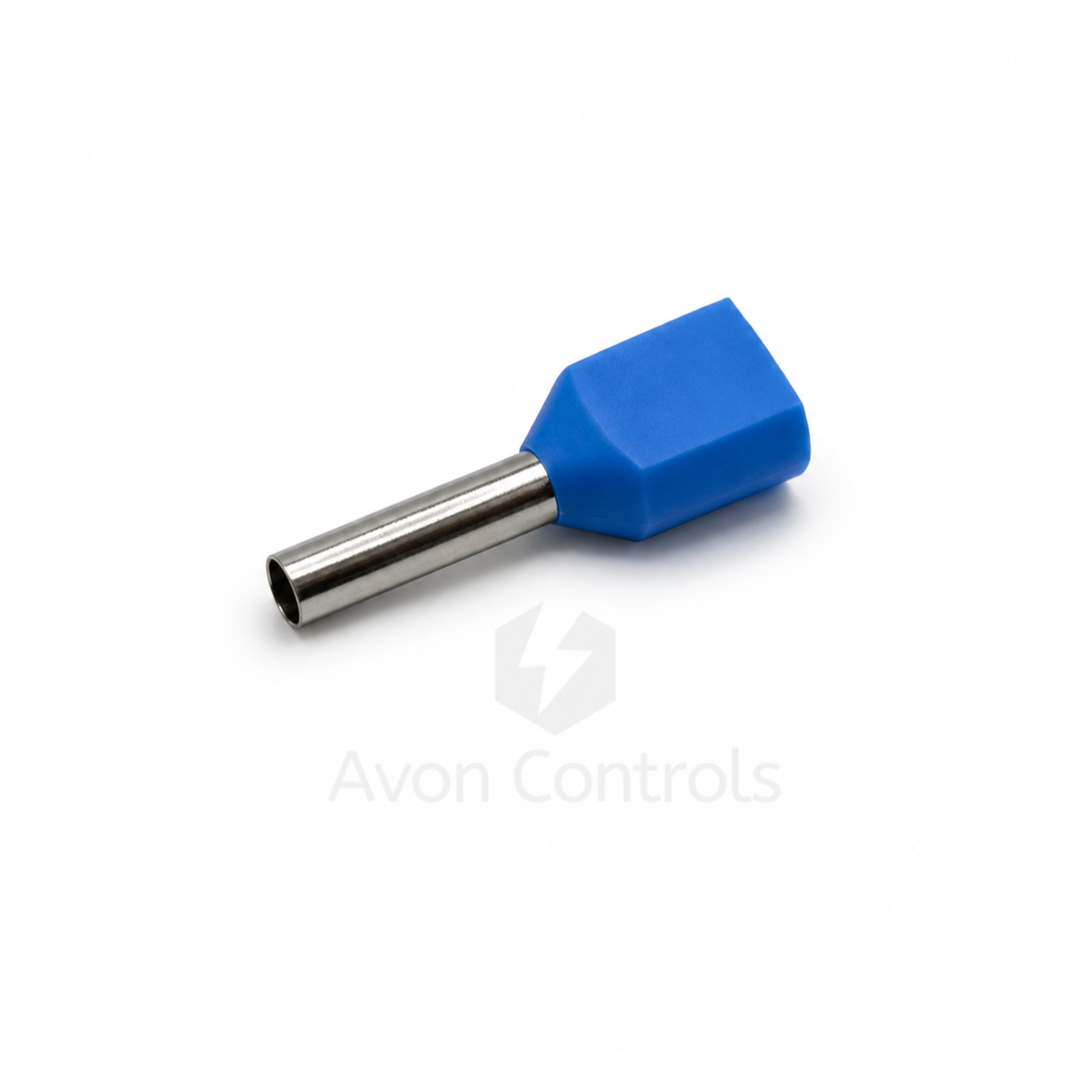 0.75mm Twin Entry Insulated Bootlace Ferrule - Blue - Pack of 100