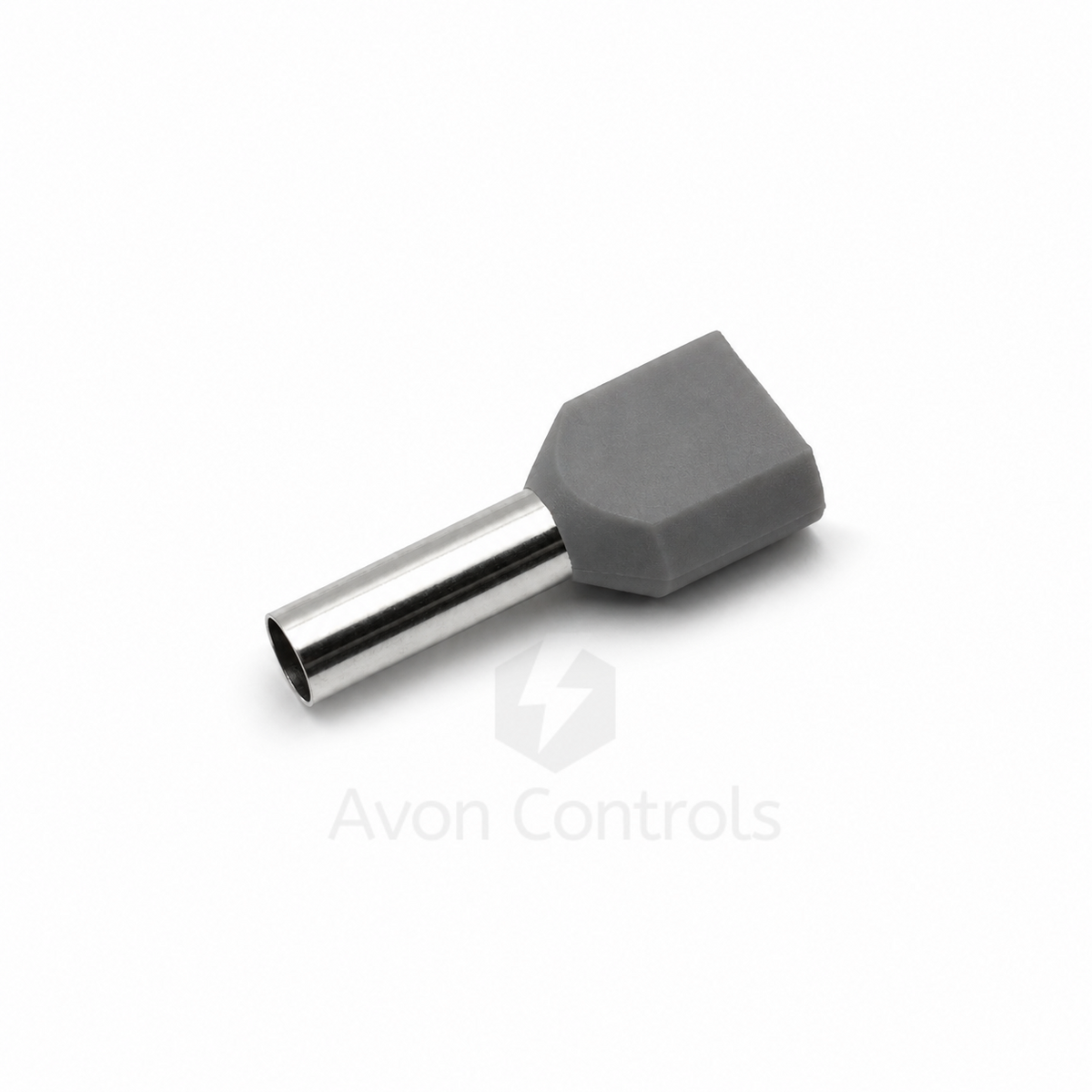 4mm Twin Entry Insulated Bootlace Ferrule - Grey - Pack of 100