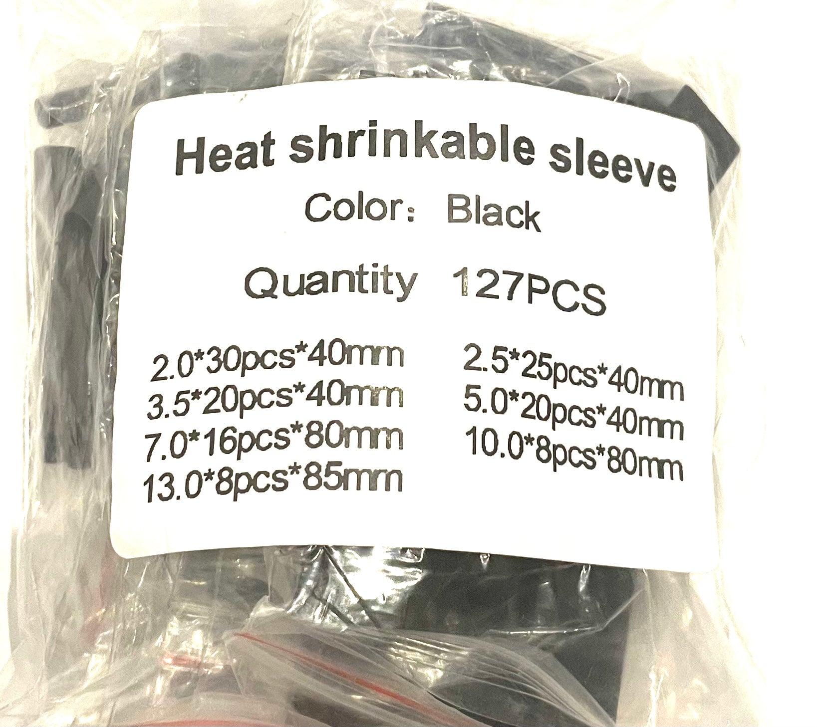 127 Piece Heat Shrink Kit - Black