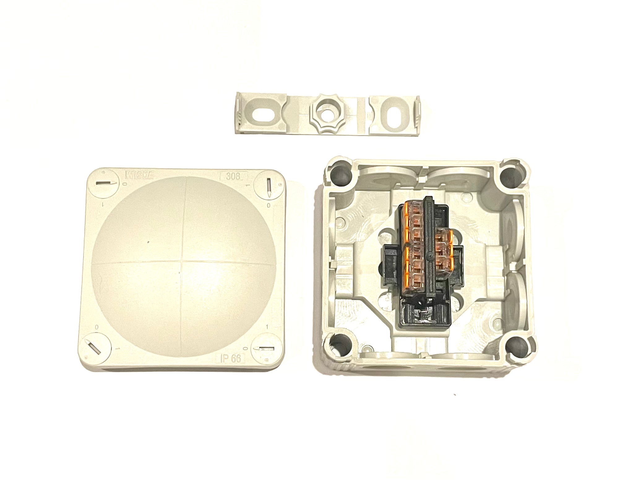 WISKA Junction Box with Wago terminal block - IP66/67 - 85 x 85 x 51mm - Light Grey