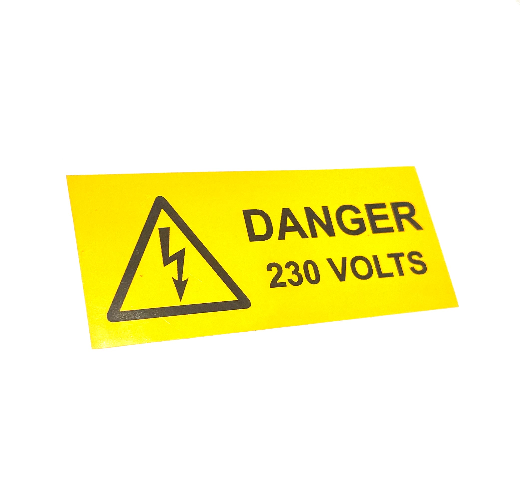 Warning Label “Danger 230 Volts”