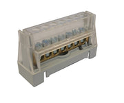 Din Rail Mounted - 63A 7 Way - Grey Terminal Block