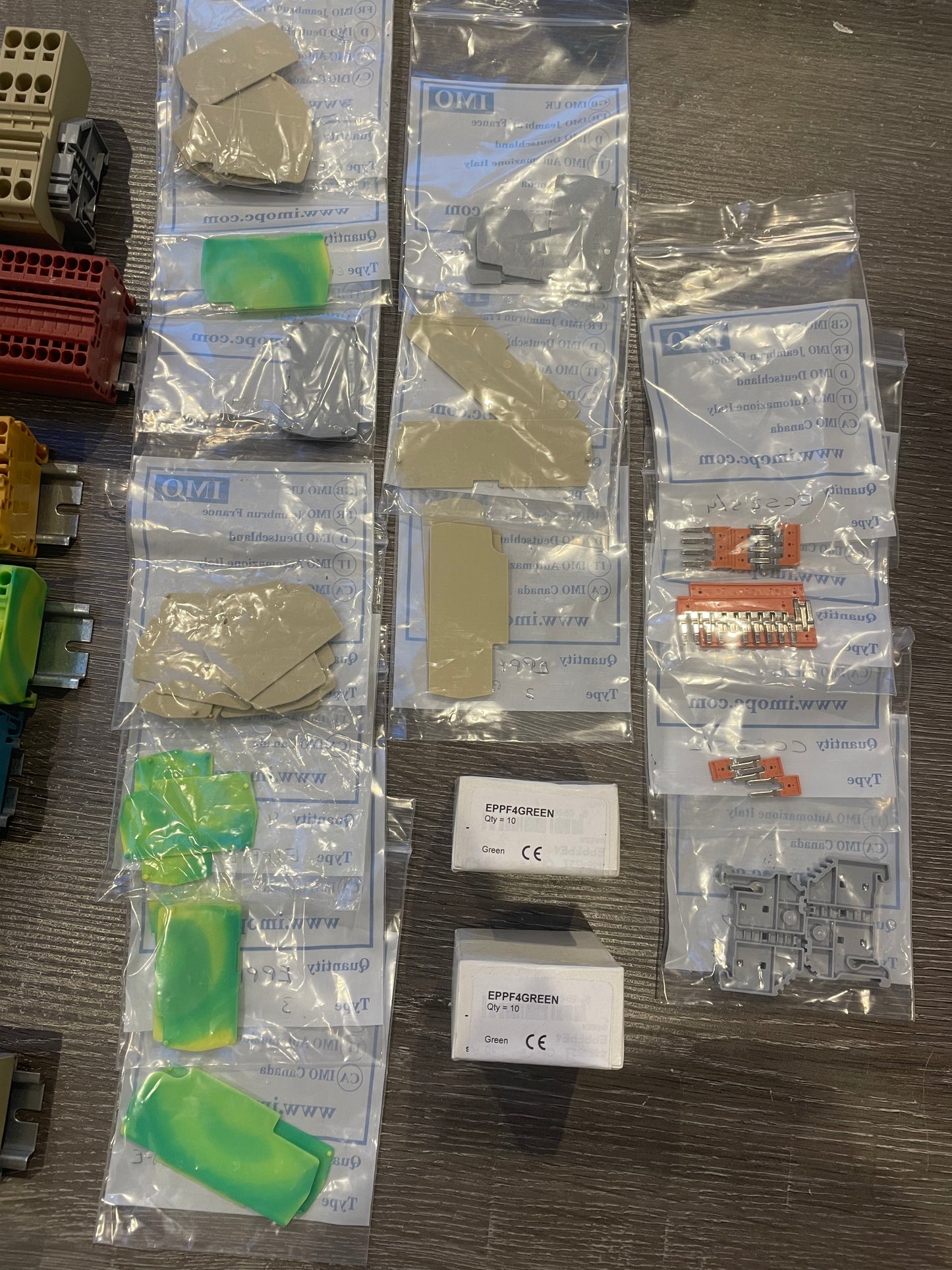 JOB LOT - IMO PUSH FIT DIN TERMINALS - VARIOUS COLOURS AND SIZES