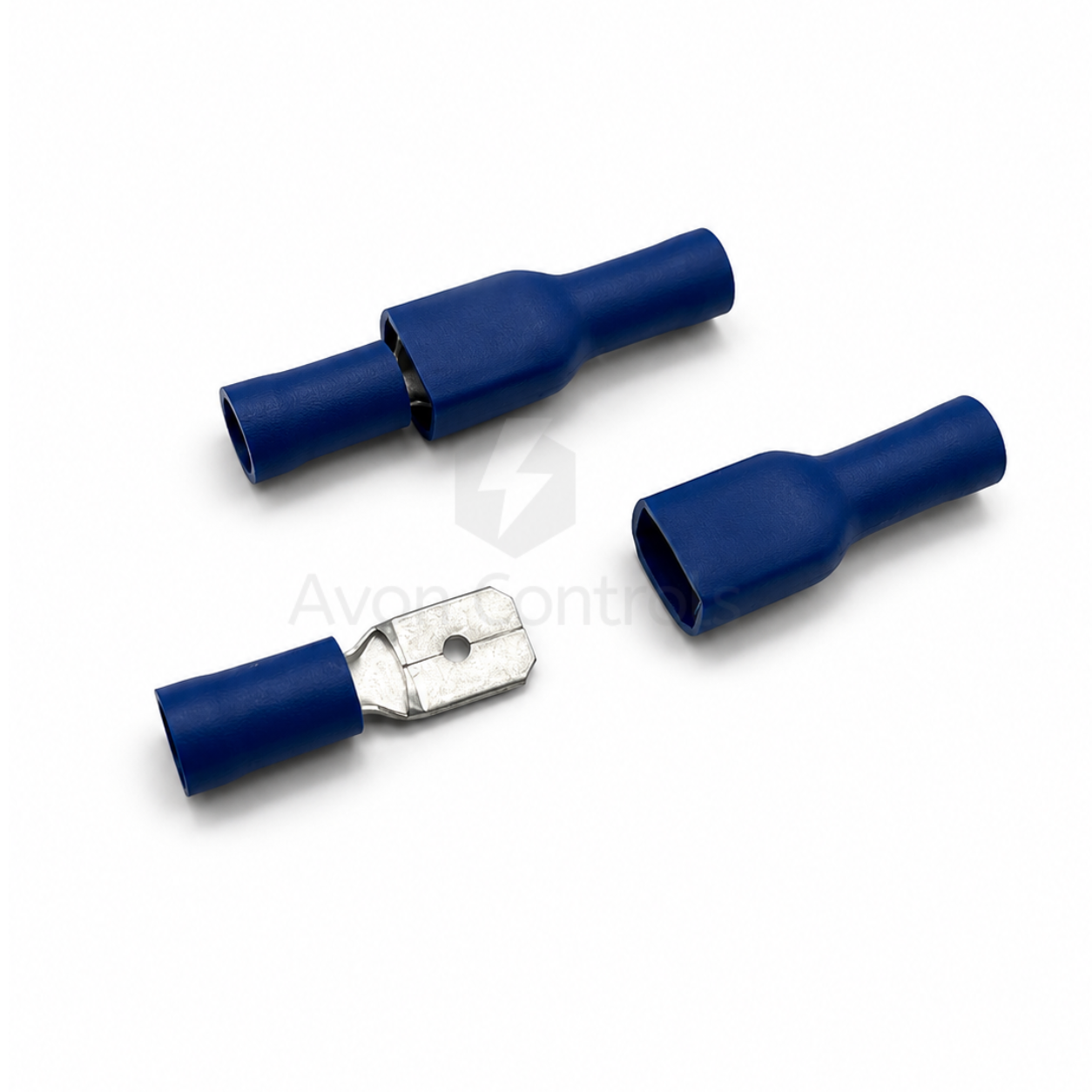 Male Insulated Push-On - Blue - 1.5-2.5mm Cable - 6.3mm