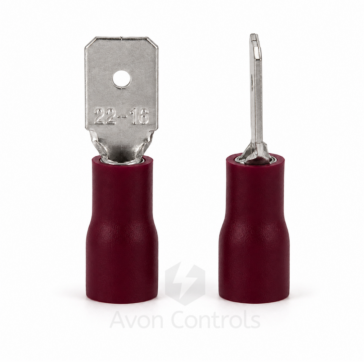 Male Insulated Push-On - Red - 0.5-1.5mm Cable - 6.3mm