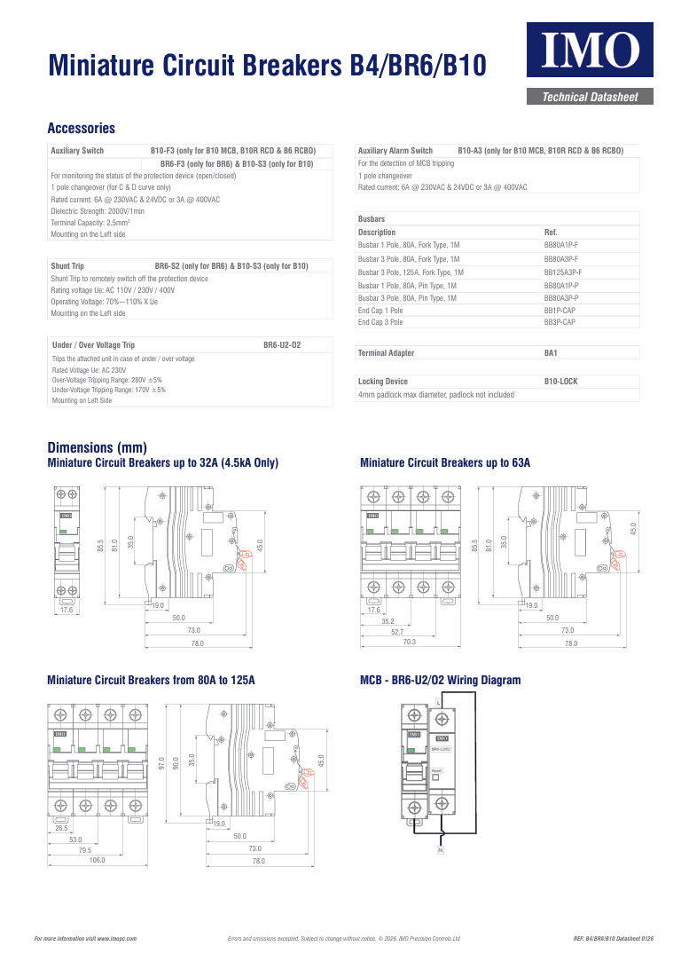 IMO - MCB - B10D3002A -  D Curve 3 Pole 2A