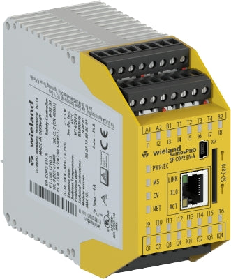 Wieland - SP-COP2-EN-A  DC 24V - samosPRO-Compact module, 16 safe inputs, 4 safe outputs, 4 configurable safe I/O, USB & Ethernet Interface, Pluggable screw terminals - R1.190.1210.0