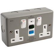 Double Gang - RCD Protected Socket - 13A/30mA