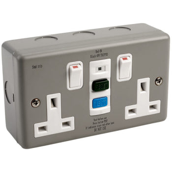 Double Gang - RCD Protected Socket - 13A/30mA