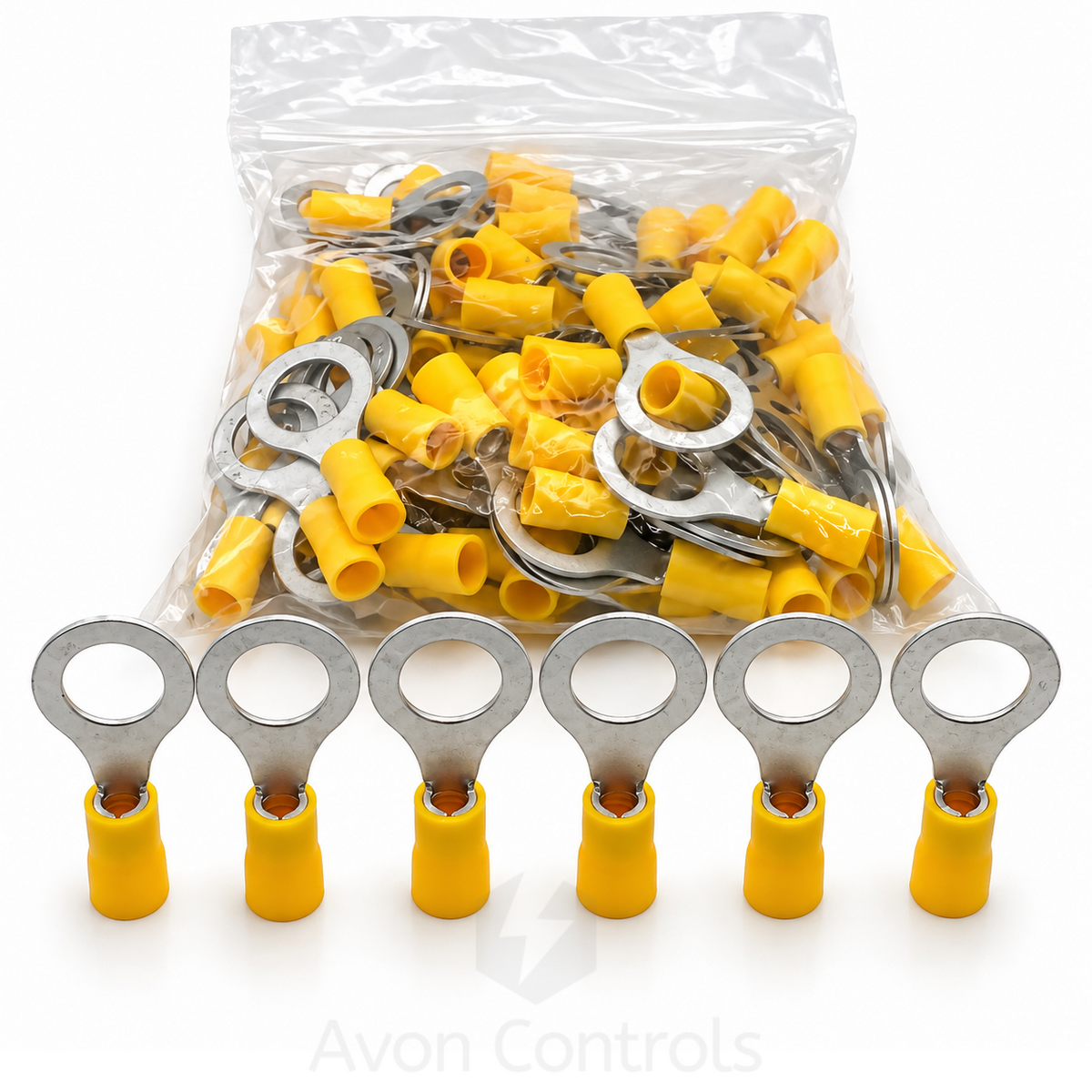 M12 - Yellow Ring Terminal - Pack of 100