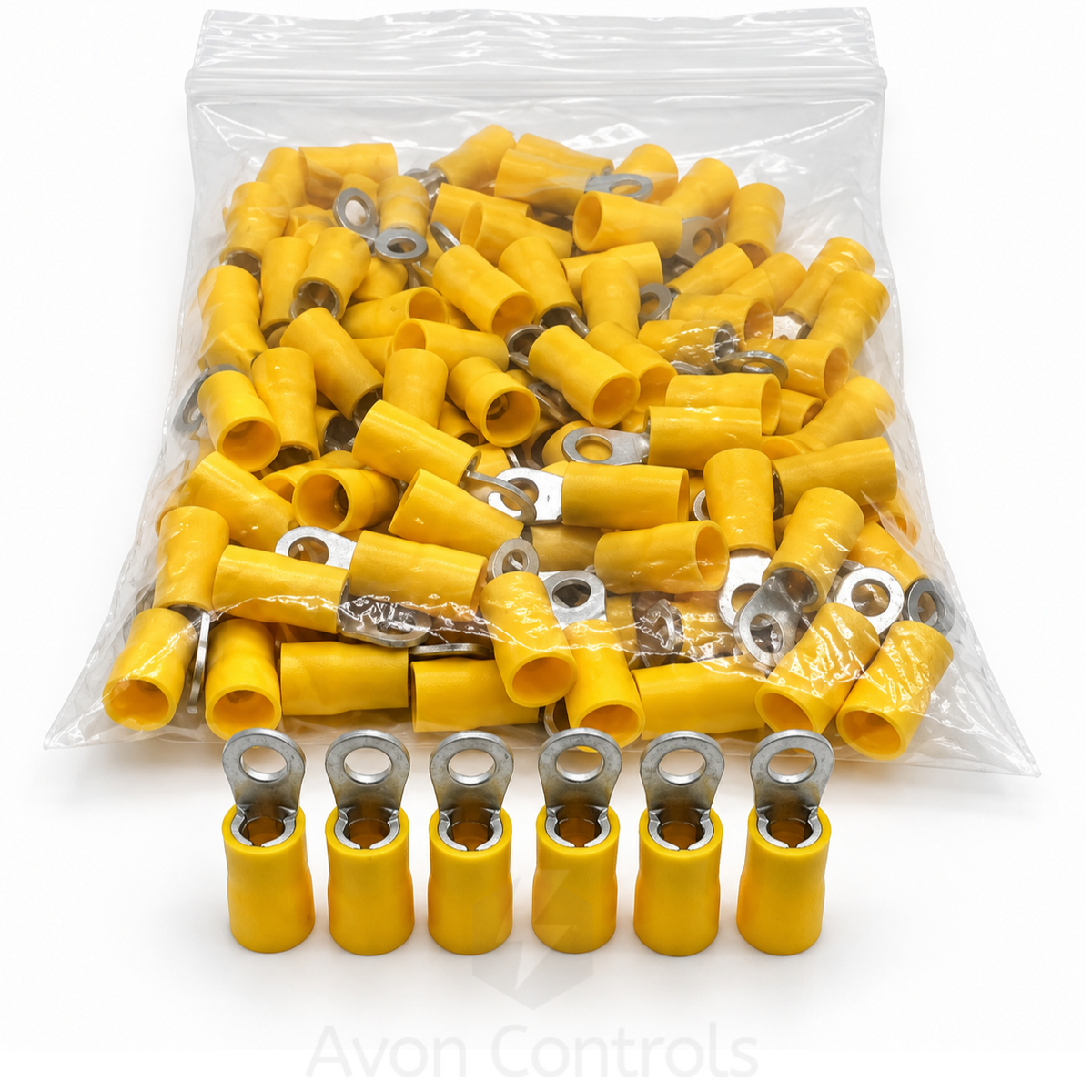 M4 - Yellow Ring Terminal - Pack of 100