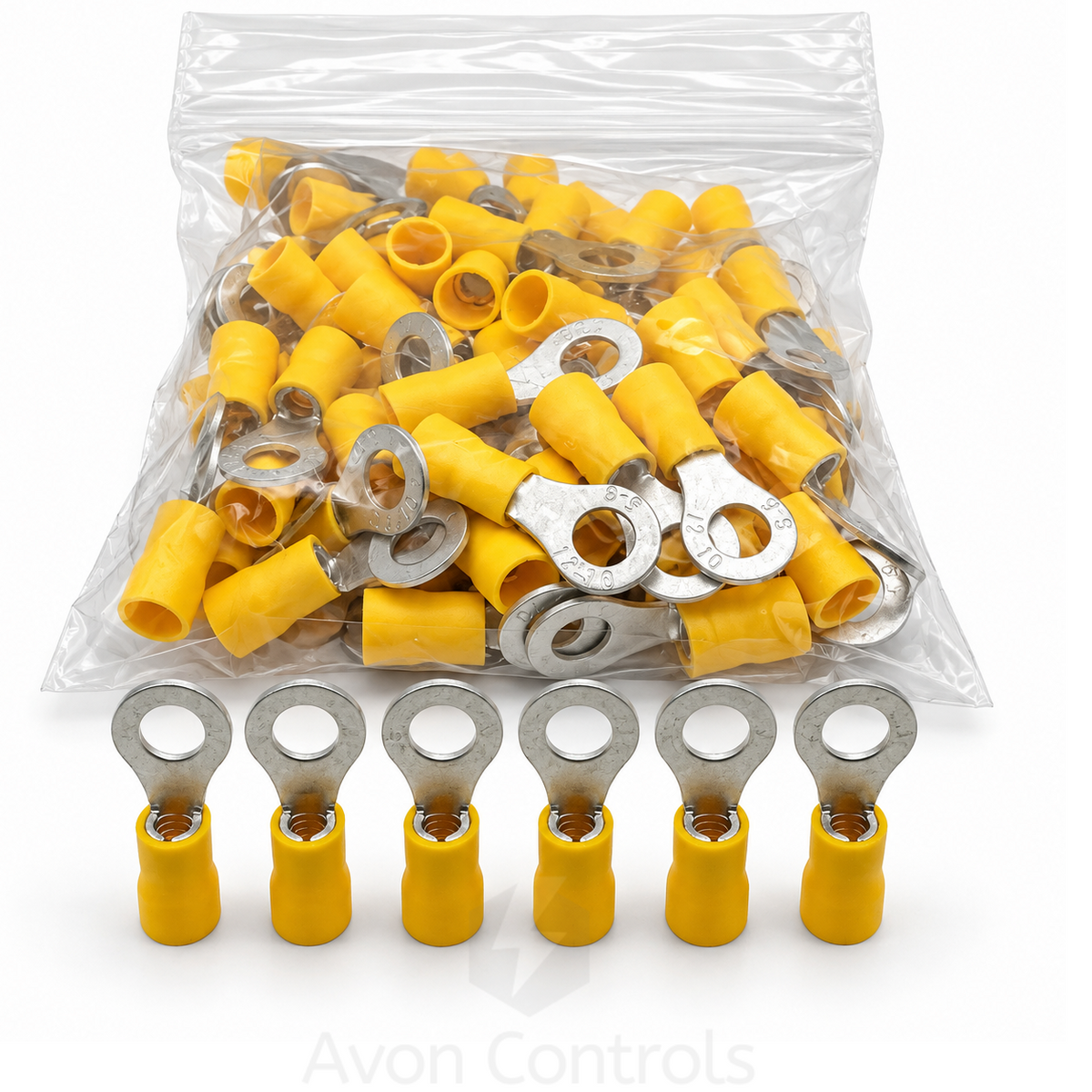 M6 - Yellow Ring Terminal - Pack of 100